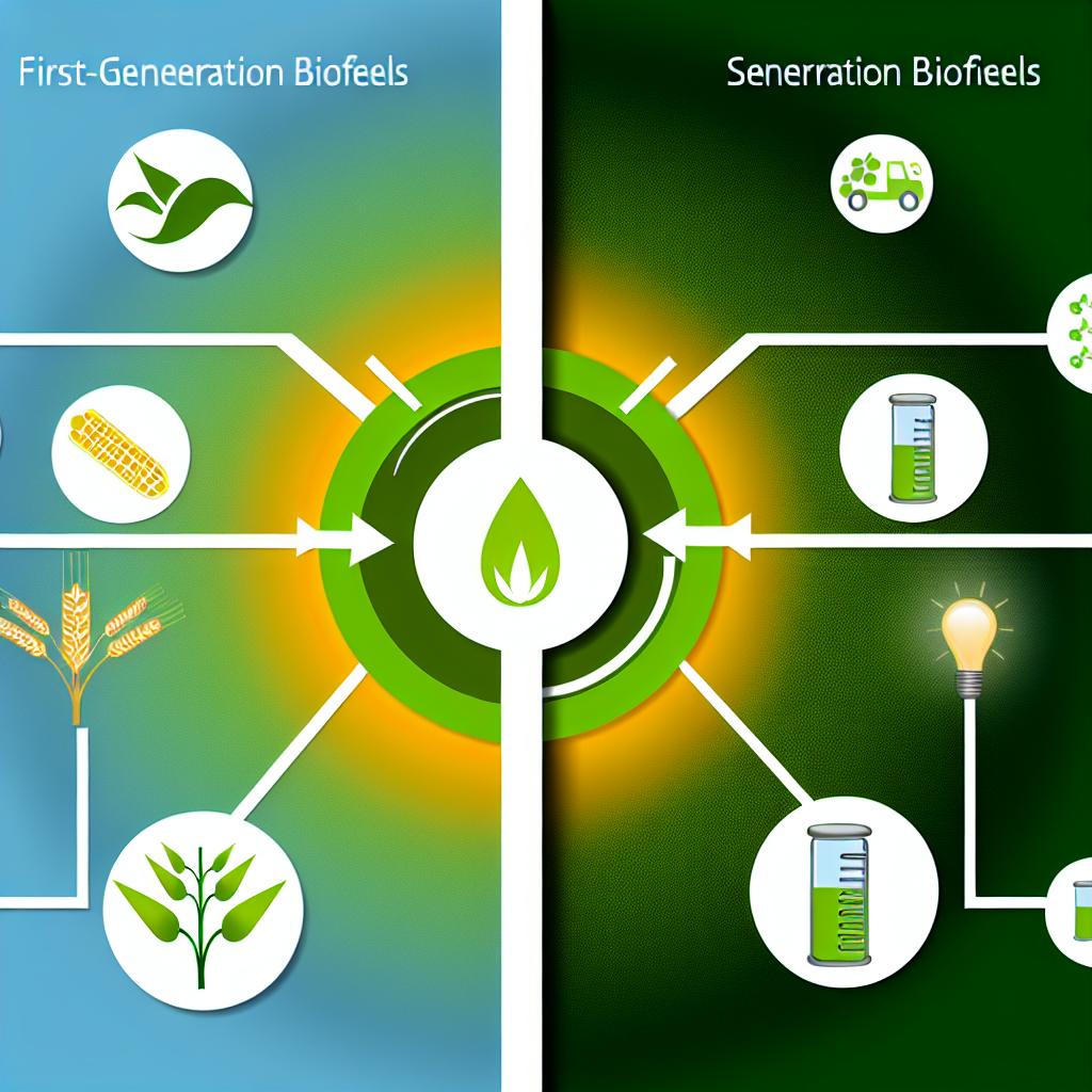 The difference between first-generation and second-generation biofuels.